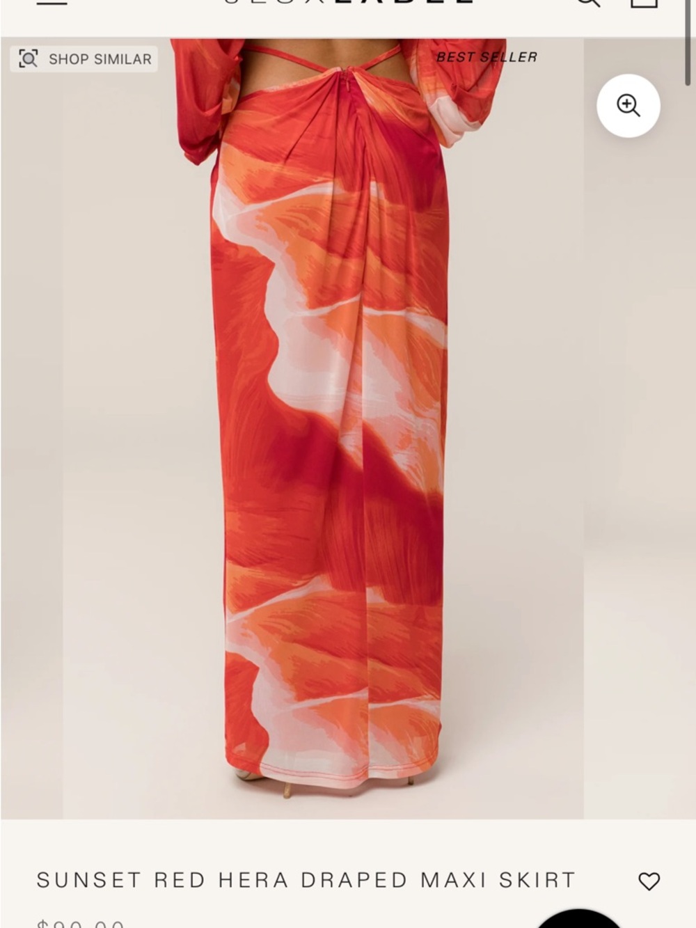 JLUXLABEL- Sunset Red Selene Draped Top - Picture 6 of 12